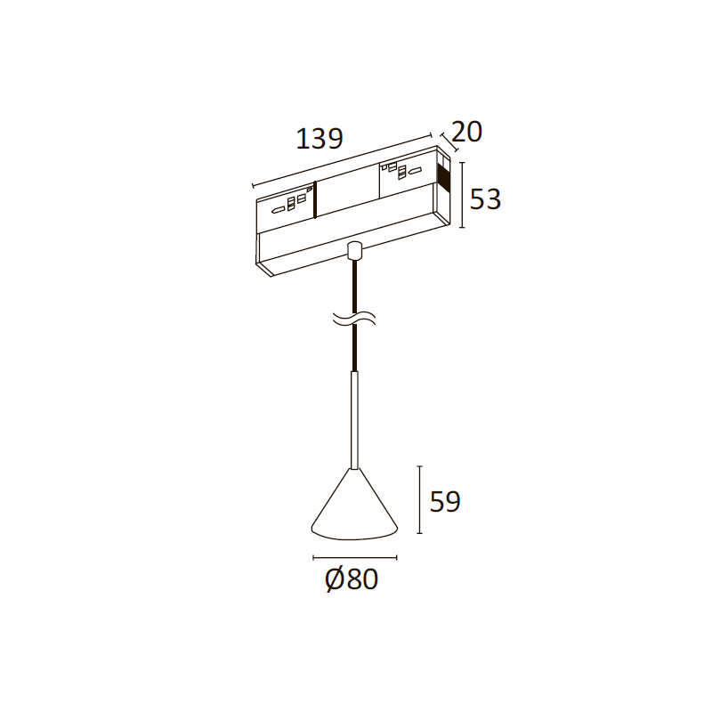 Hanging  triangle 5W подвес декоративный для магнитной системы 48V DIM